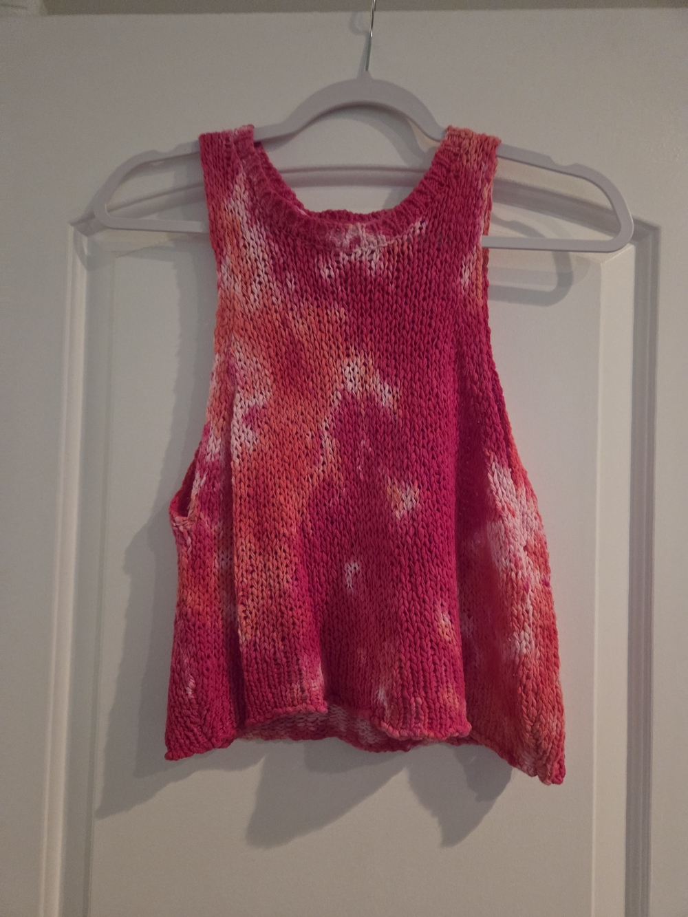 Women’s Pink Tie-Dye Knit Tank Top